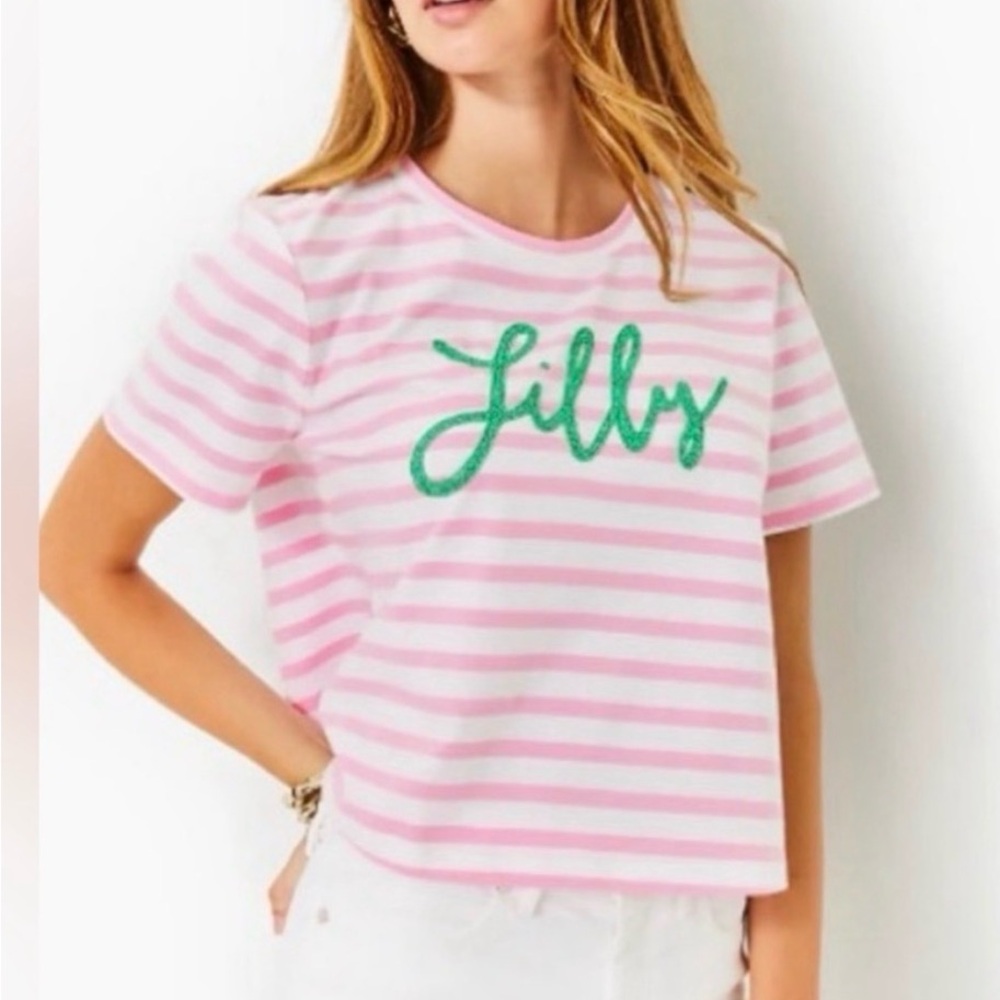 Lilly Pulitzer NWOT Pink and White‎ Striped Top